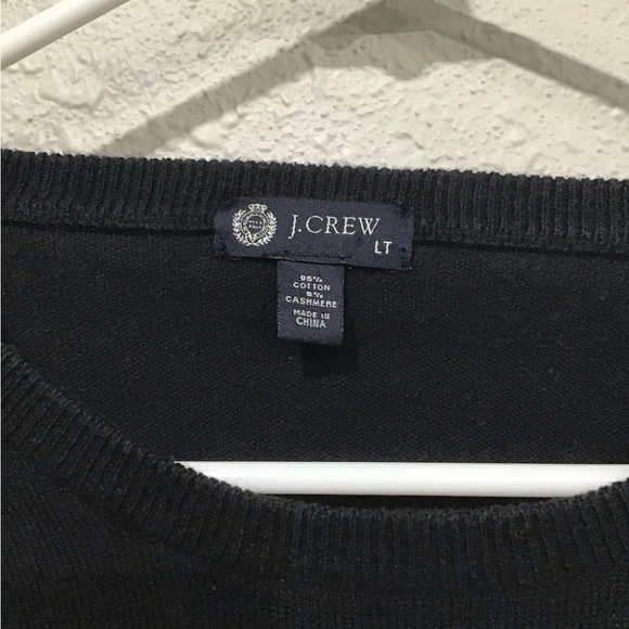 J. Crew Men’s Cotton-Cashmere Crewneck Sweater LT Black Lightweight Pullover - Picture 2 of 4